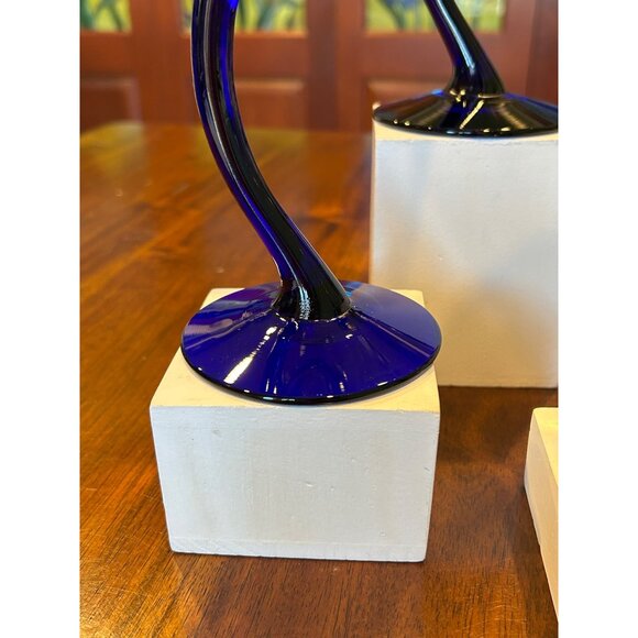 Martini Cobalt Blue Libbey Bravura Glasses. - Picture 9 of 13